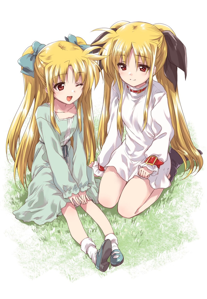 fate testarossa and alicia testarossa (lyrical nanoha and 1 more) drawn by kuroi_mimei