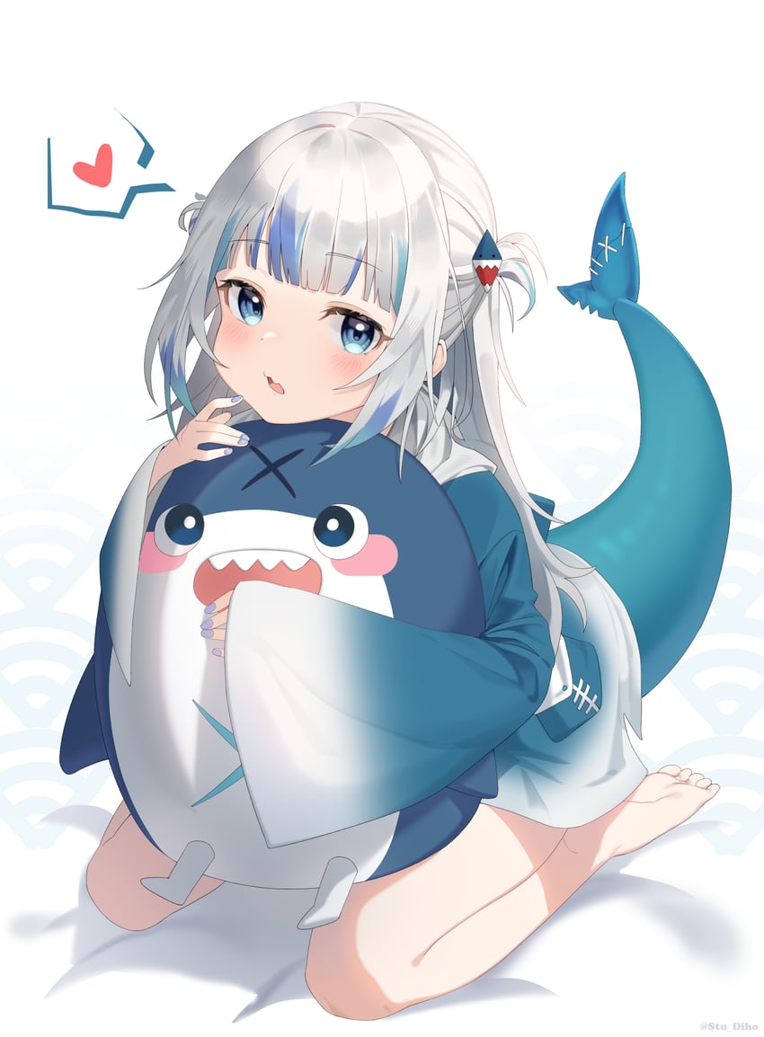 gawr gura and bloop (hololive and 1 more) drawn by stu_diho