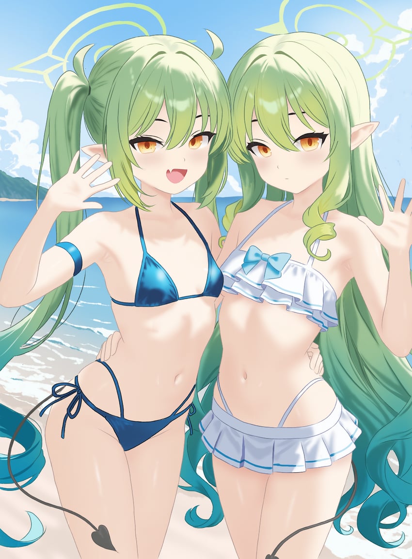 hikari and nozomi (blue archive) drawn by lewd_chan