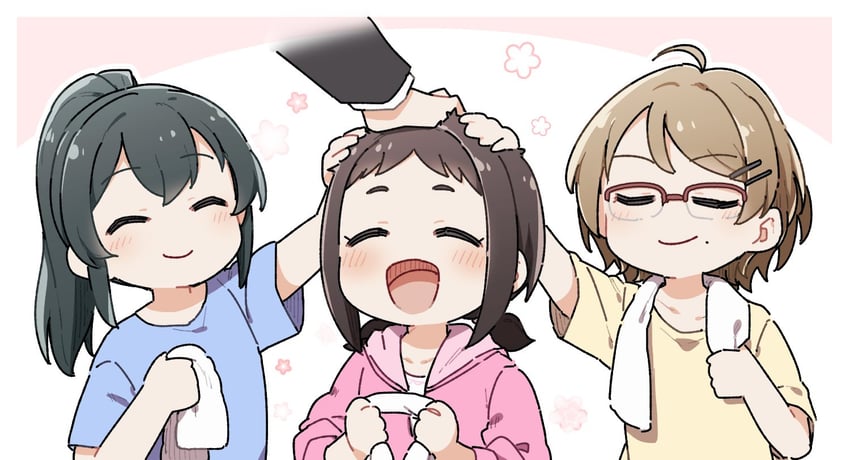 producer, ohishi izumi, muramatsu sakura, and tsuchiya ako (idolmaster and 1 more) drawn by yukie_(kusaka_shi)