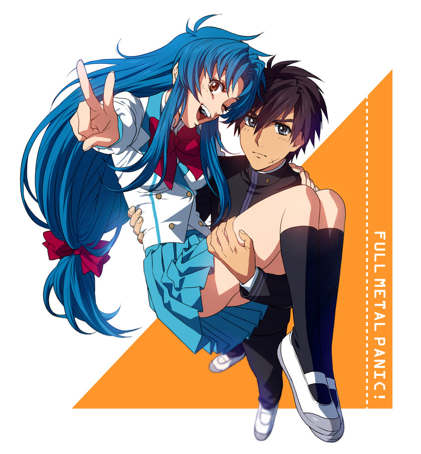 chidori kaname and sagara sousuke (full metal panic!) drawn by mosako