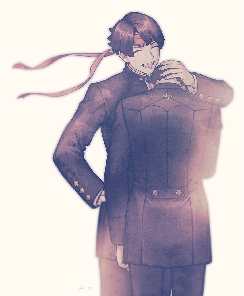 ryunosuke naruhodo and kazuma asogi (ace attorney and 1 more) drawn by amemomism