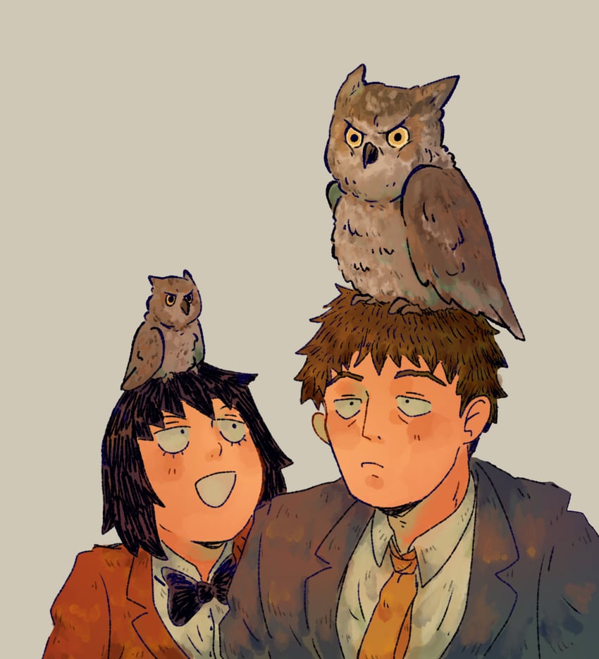 kurata tome and serizawa katsuya (mob psycho 100) drawn by cutystuffy