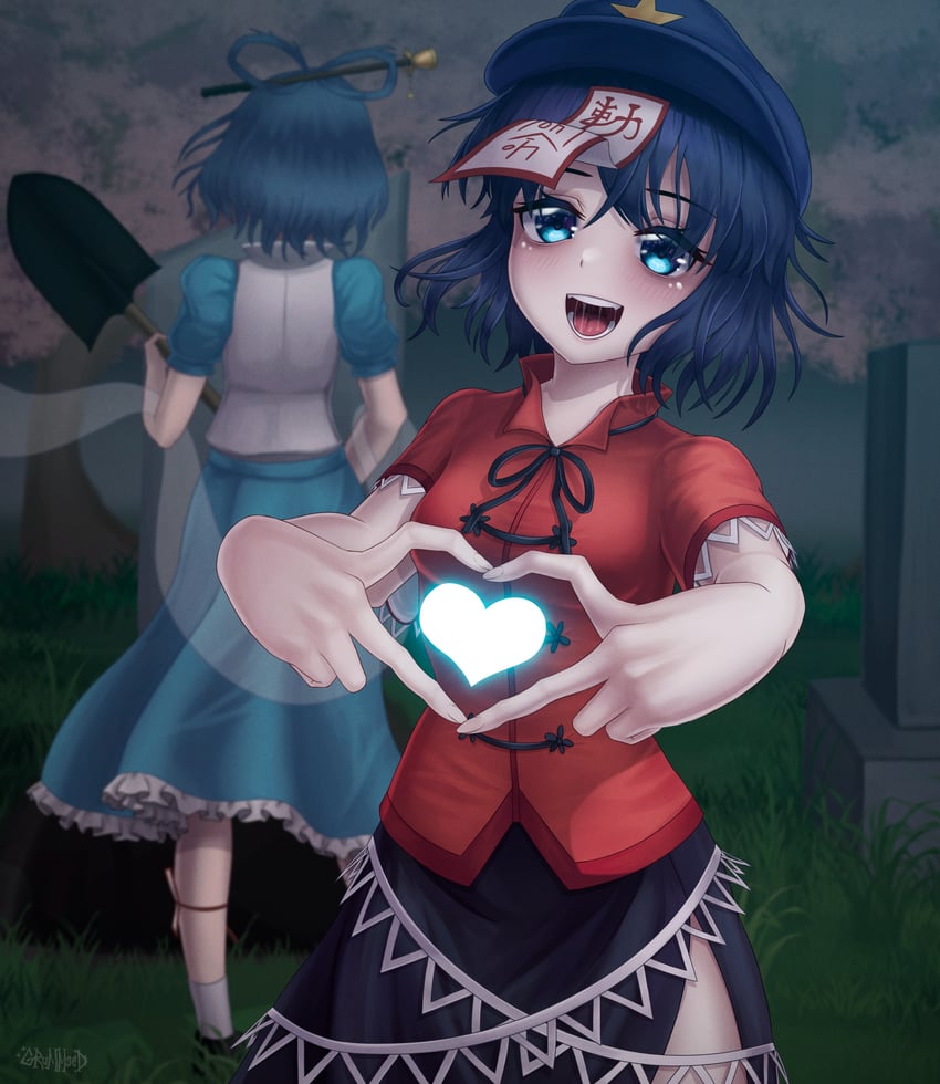 kaku seiga and miyako yoshika (touhou and 1 more) drawn by grummsed