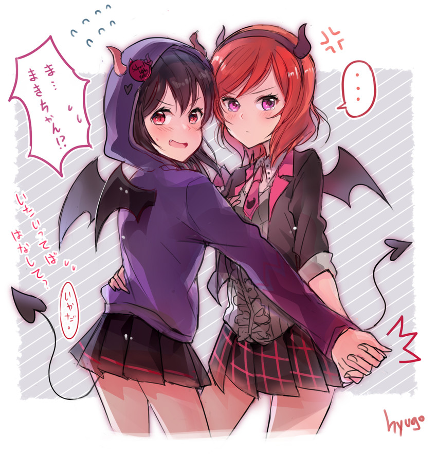 nishikino maki and yazawa nico (love live! and 2 more) drawn by hyugo