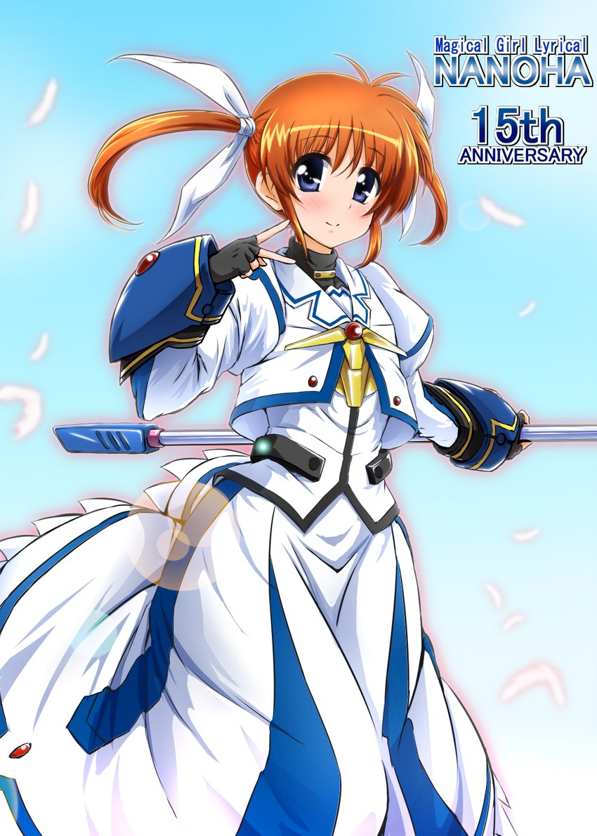 takamachi nanoha and raising heart (lyrical nanoha and 2 more) drawn by diesel-turbo