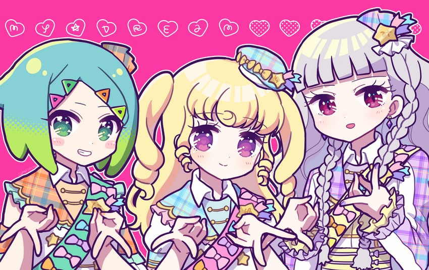 yumekawa yui, nijiiro nino, koda michiru, and miichiru (pretty series and 2 more) drawn by koyoshi_yoko