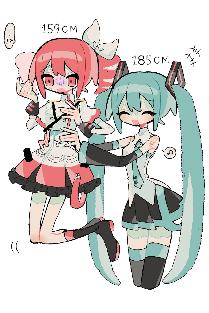 hatsune miku and kasane teto (vocaloid and 2 more) drawn by okashira_moppu