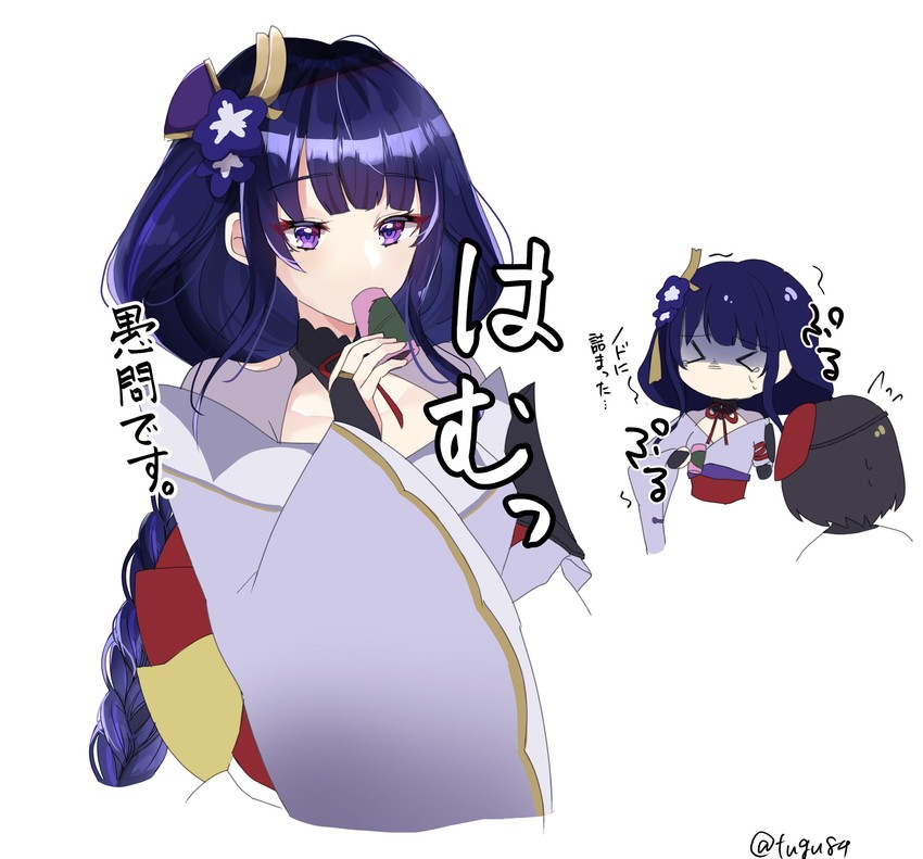 raiden shogun and kujou sara (genshin impact) drawn by hiyokorian_(fugutarou)