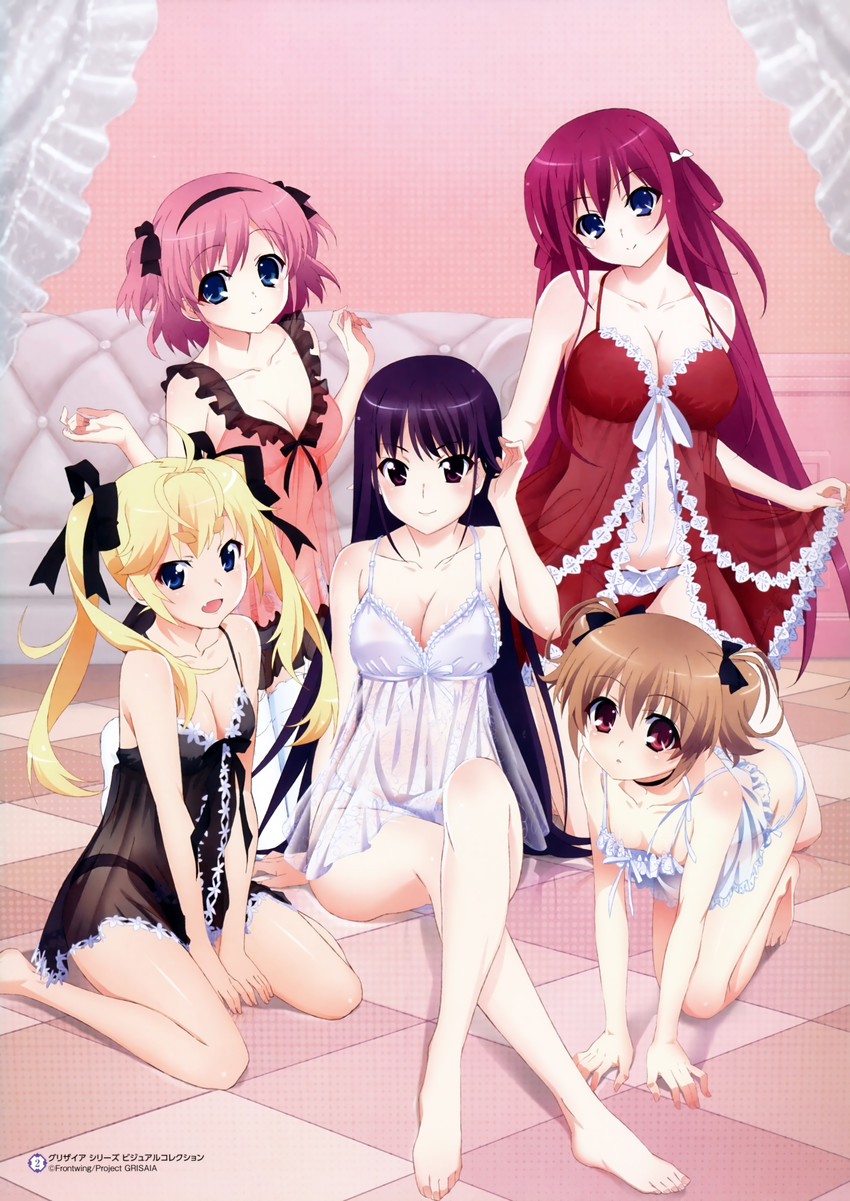 matsushima michiru, suou amane, sakaki yumiko, irisu makina, and komine sachi (grisaia and 1 more)