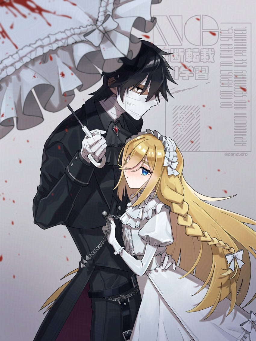 rachel gardner and isaac foster (satsuriku no tenshi) drawn by can25orp