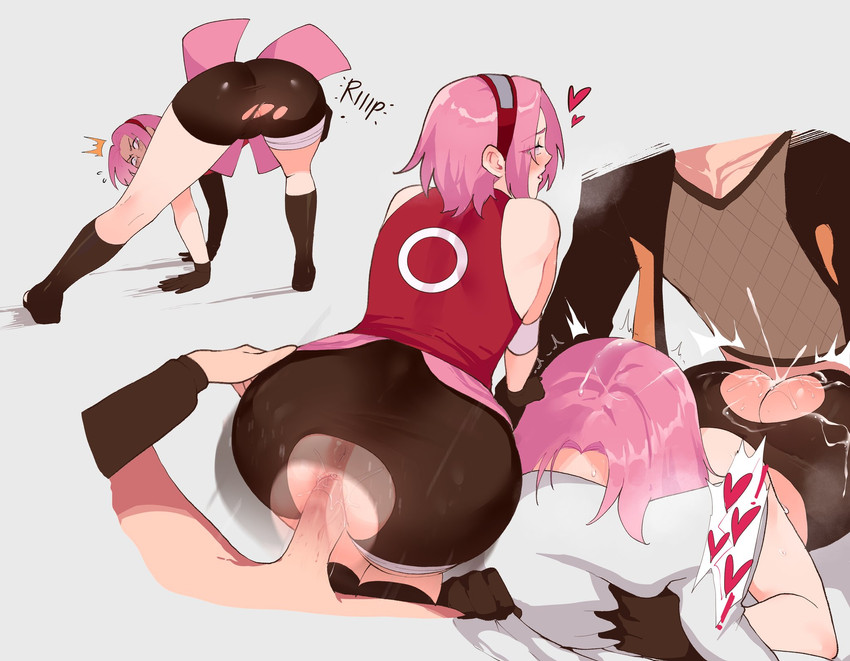haruno sakura and uzumaki naruto (naruto and 1 more) drawn by nyantcha