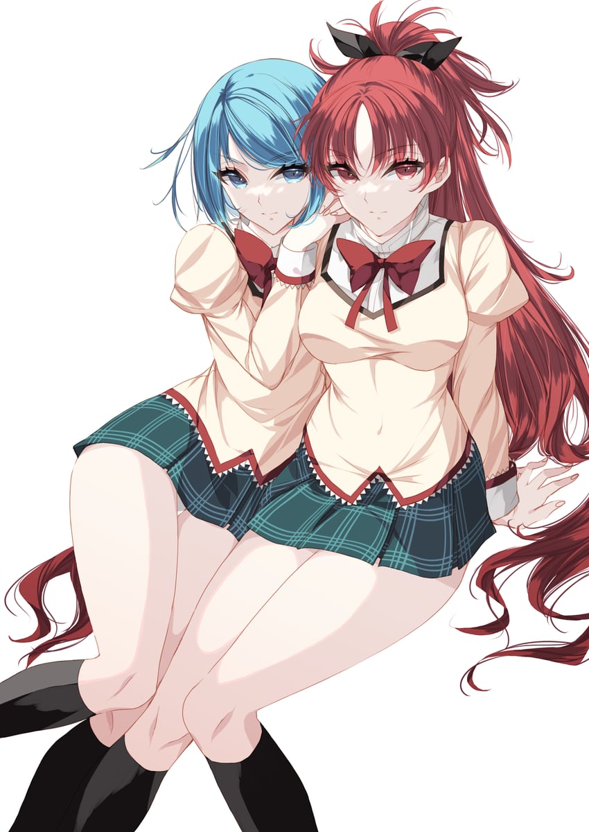 miki sayaka and sakura kyoko (mahou shoujo madoka magica) drawn by misteor