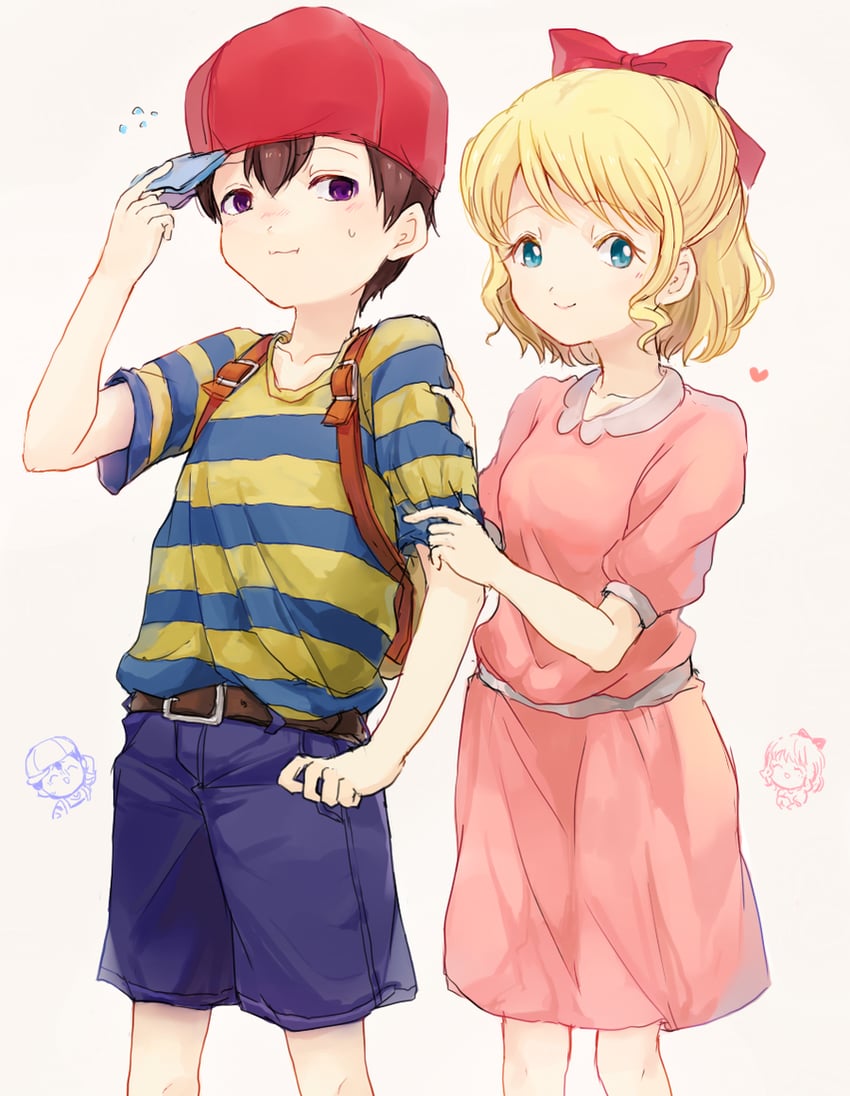 ness and paula (mother and 1 more) drawn by myuu1995