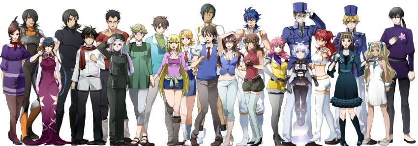 setsuna f. seiei, feldt grace, wang liu mei, allelujah haptism, nena trinity, and 17 more (gundam and 2 more) drawn by aki_zake