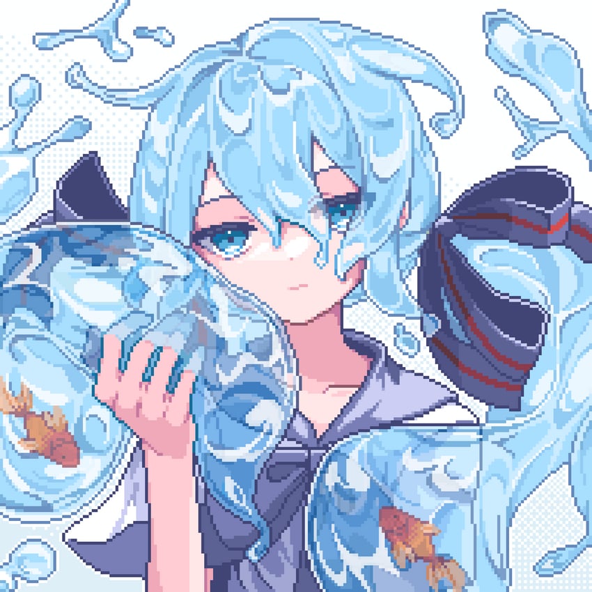 hatsune miku and bottle miku (vocaloid) drawn by amefu_luna