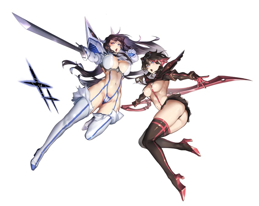 matoi ryuuko, senketsu, kiryuuin satsuki, and junketsu (kill la kill) drawn by jinlin