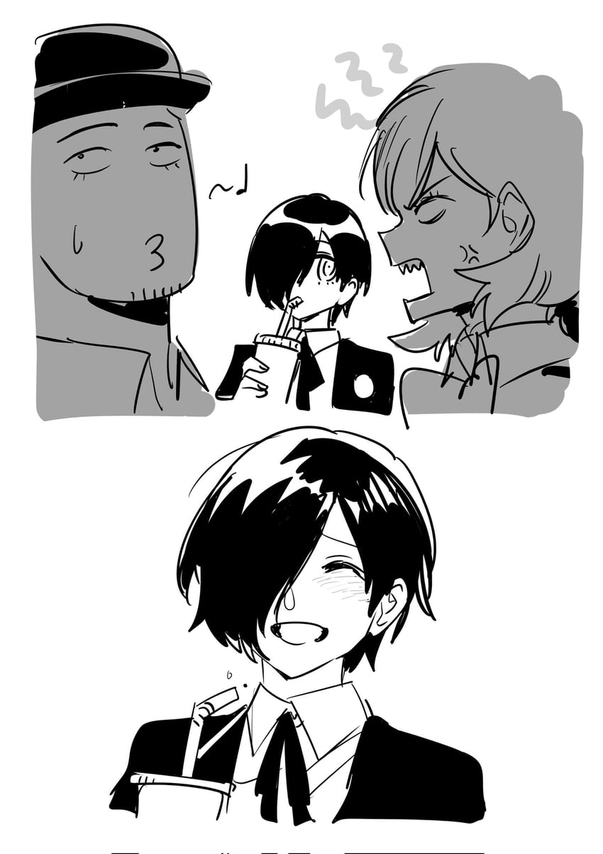yuuki makoto, takeba yukari, and iori junpei (persona and 1 more) drawn by ssabdeog