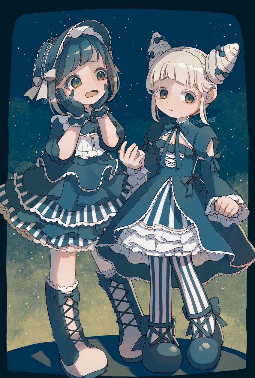 fukurai azami and tomarigi yasumi (toshi densetsu kaitai center) drawn by qoo_1025
