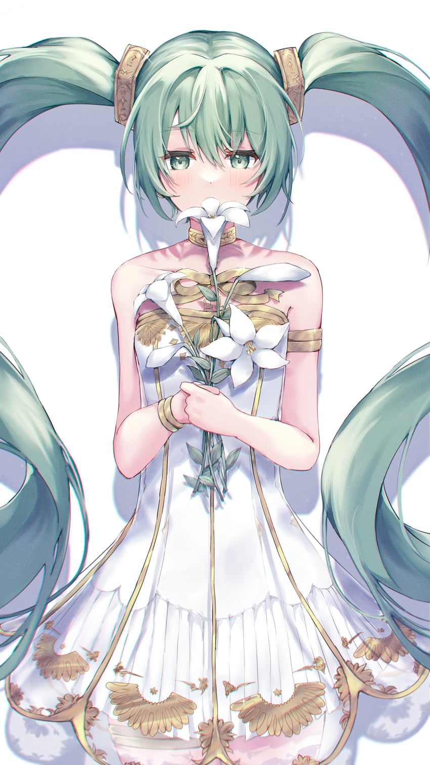 hatsune miku and gramophone miku (vocaloid and 1 more) drawn by ririru