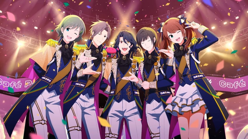 mizushima saki, uzuki makio, asselin bb ii, satan, kamiya yukihiro, and 1 more (idolmaster and 1 more)