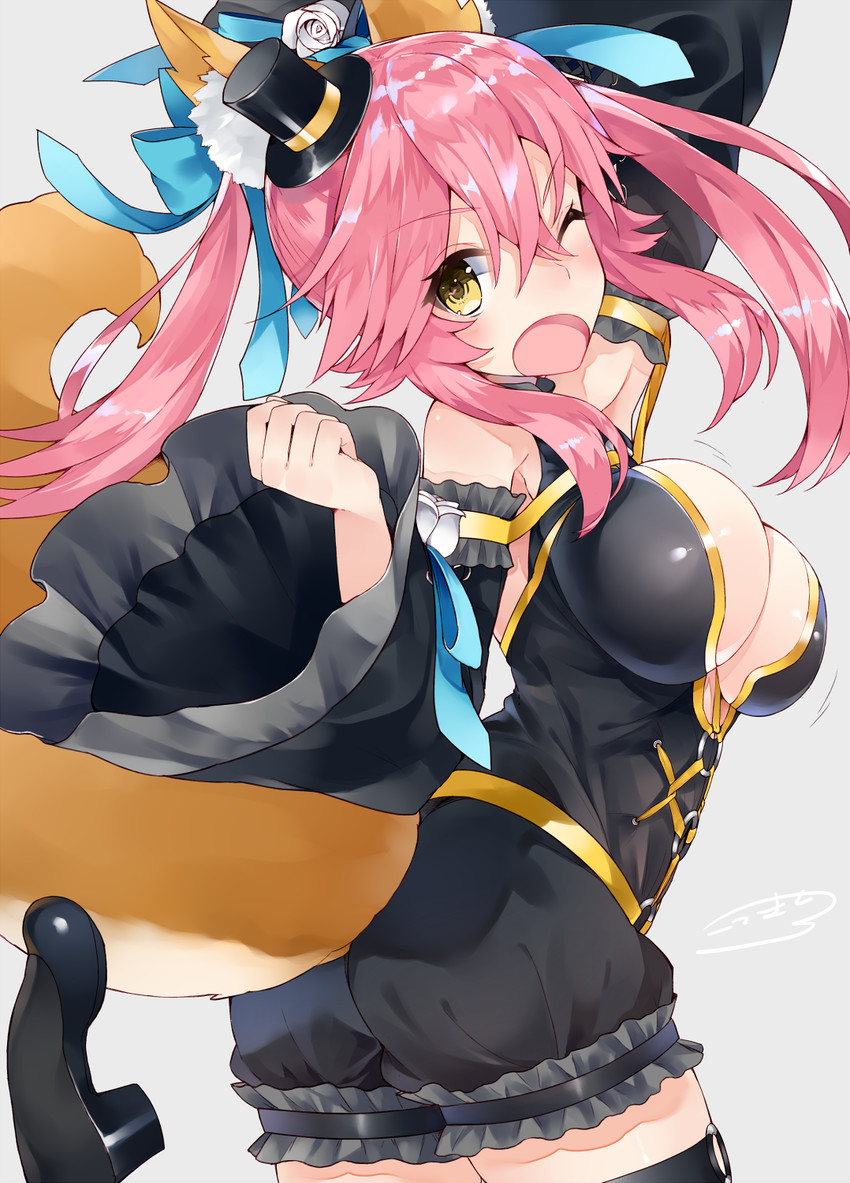 tamamo and tamamo no mae (fate and 2 more) drawn by kou_mashiro