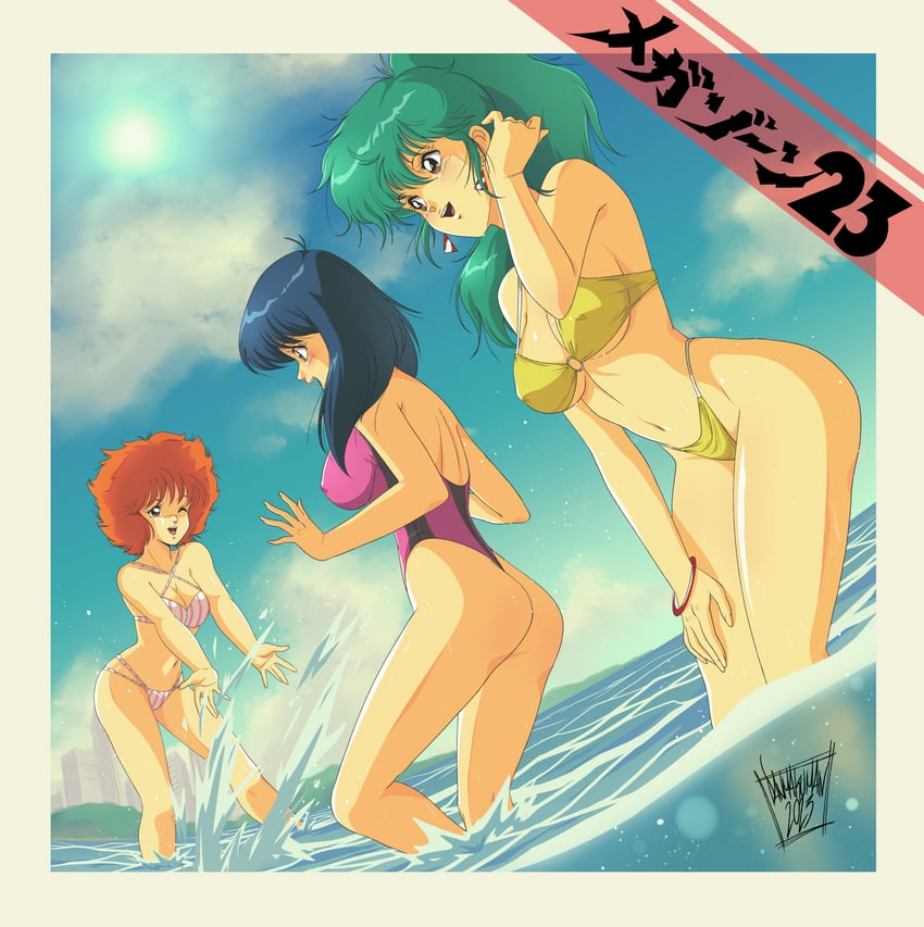 takanaka yui, yumekanou mai, and murashita tomomi (megazone 23) drawn by danmakuman
