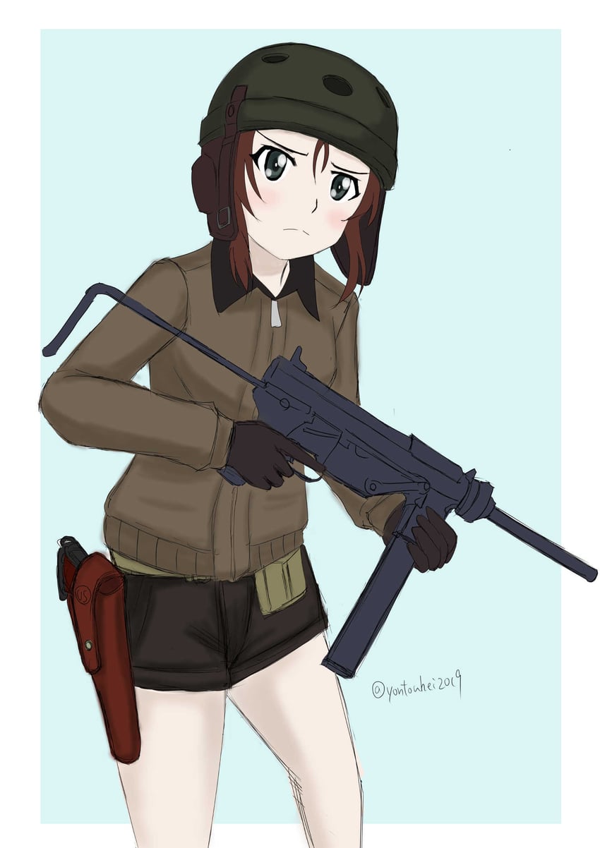 helmet-chan (girls und panzer) drawn by porotto_yontouhei