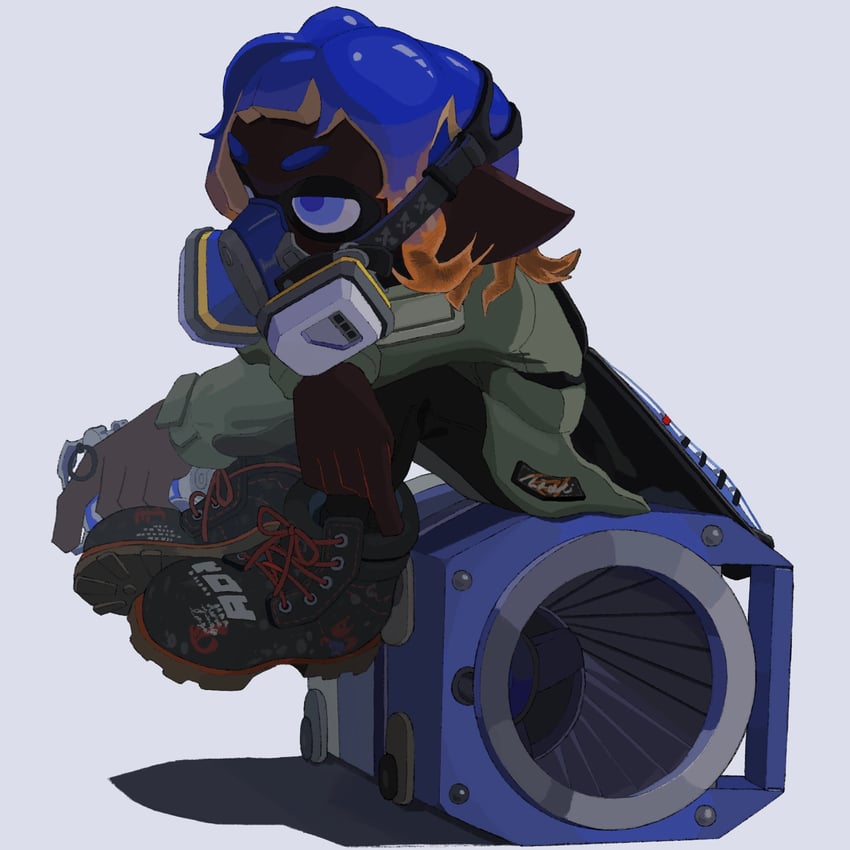 inkling player character and inkling girl (splatoon) drawn by hyper_chikuwabu