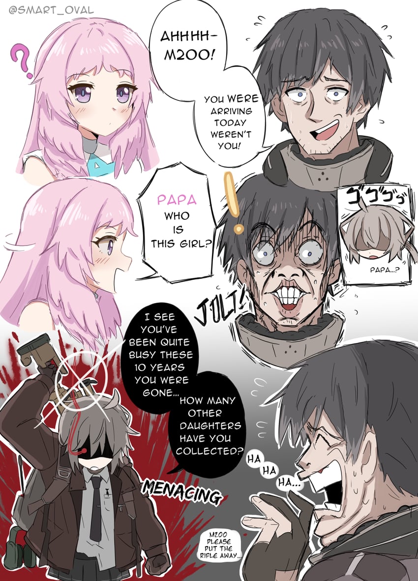 commander, m200, and helena (girls' frontline and 1 more) drawn by smart_oval