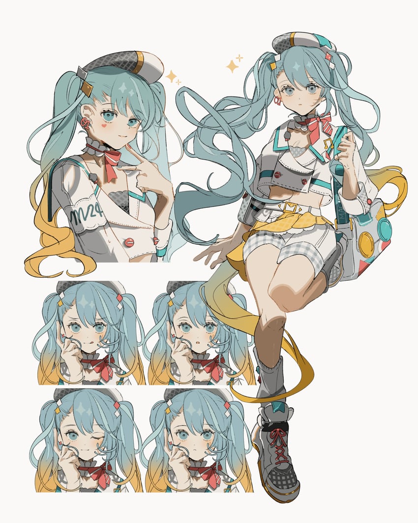 hatsune miku and magical mirai miku (vocaloid and 1 more) drawn by note_nii
