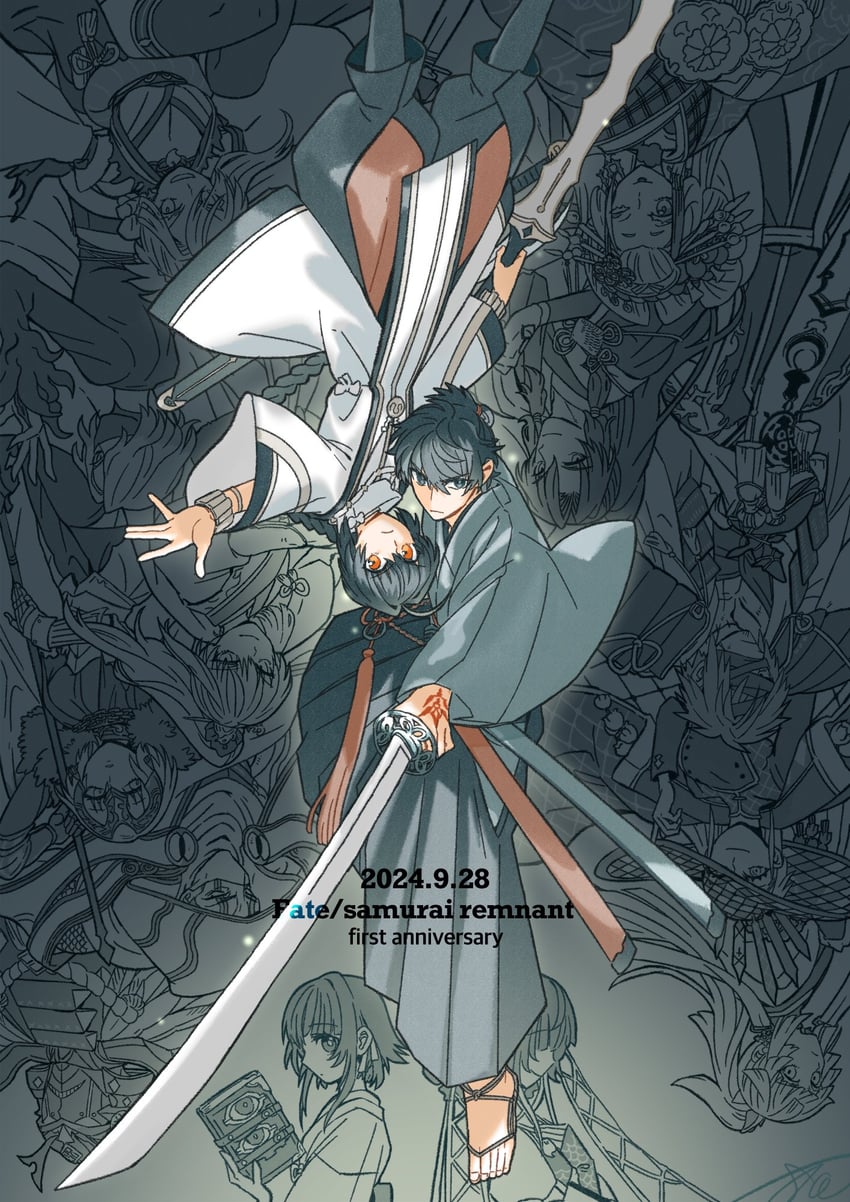 jeanne d'arc alter, miyamoto musashi, yamato takeru, miyamoto iori, yui shousetsu, and 11 more (fate and 2 more) drawn by batoson54