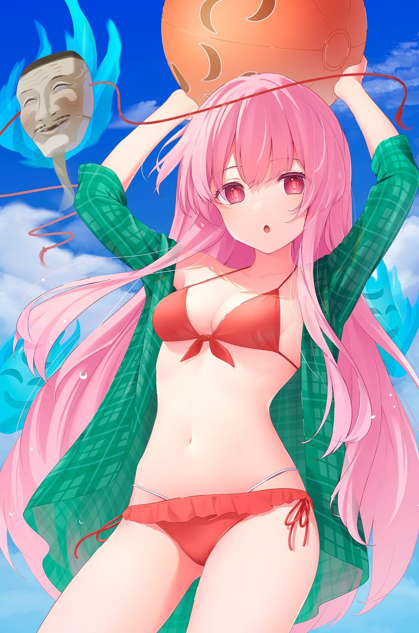 hata no kokoro (touhou) drawn by kanpa_(campagne_9)