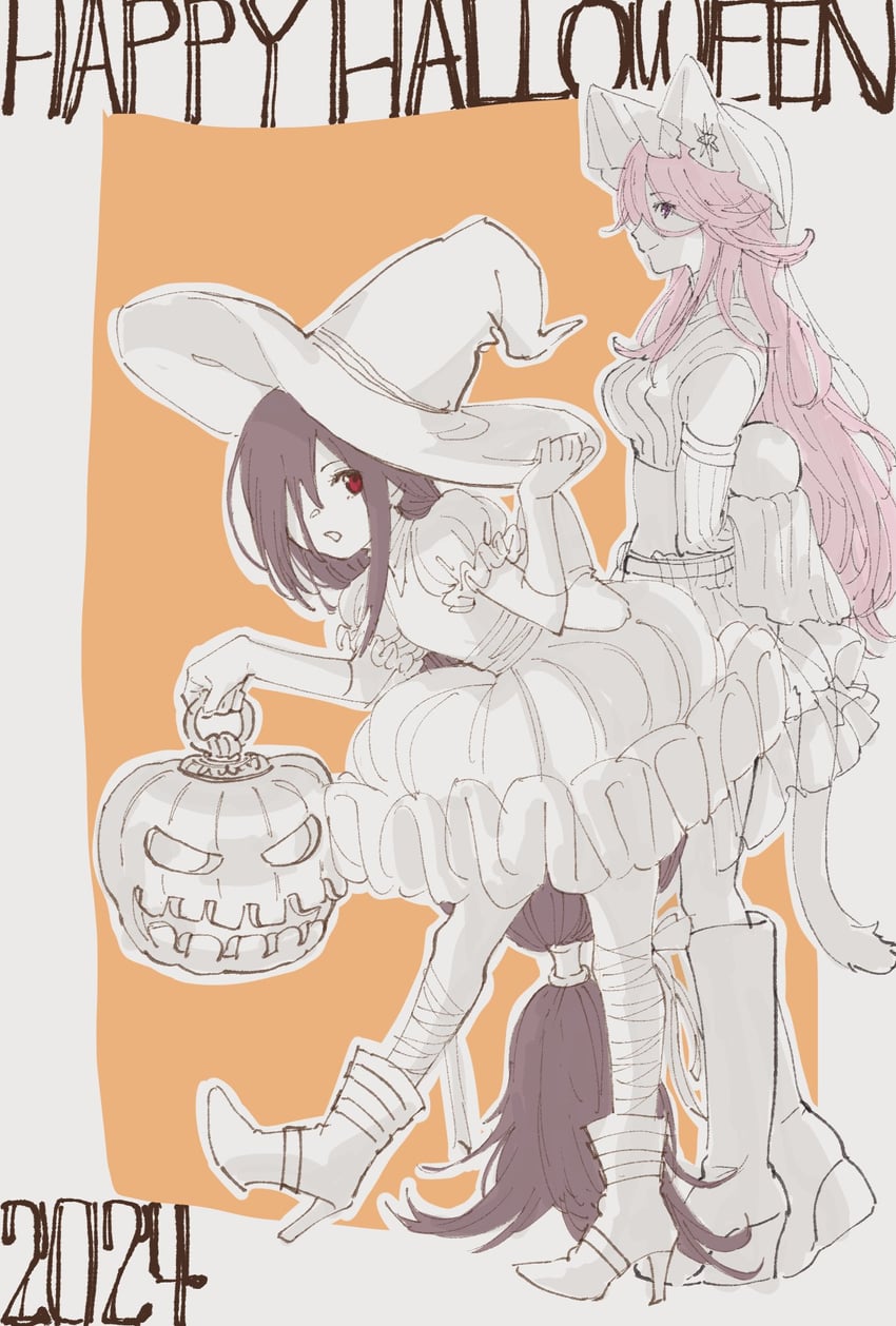 tenne miko and sakuraba seira (heaven burns red) drawn by kuno-san