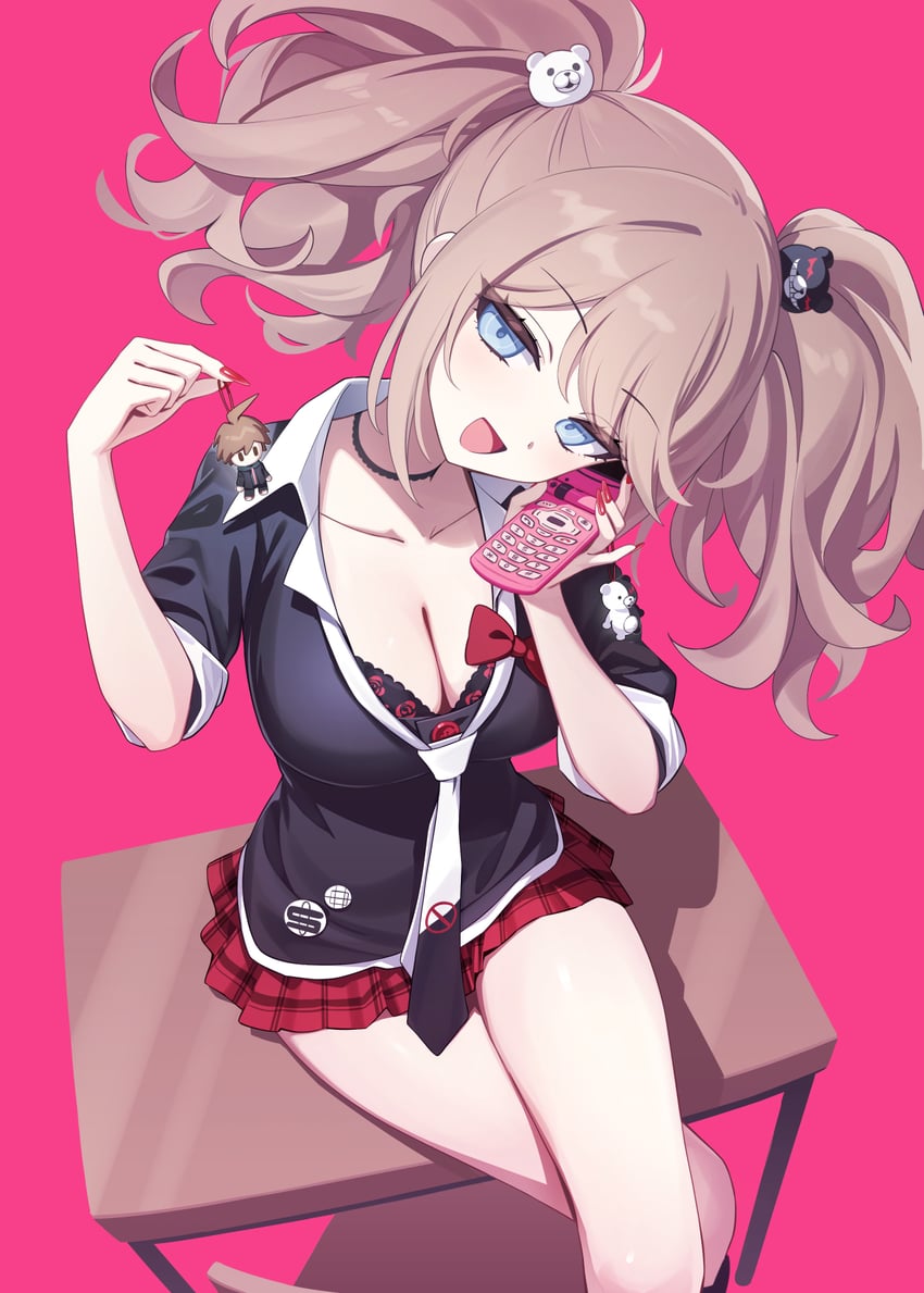 enoshima junko and naegi makoto (danganronpa and 1 more) drawn by deadnooodles