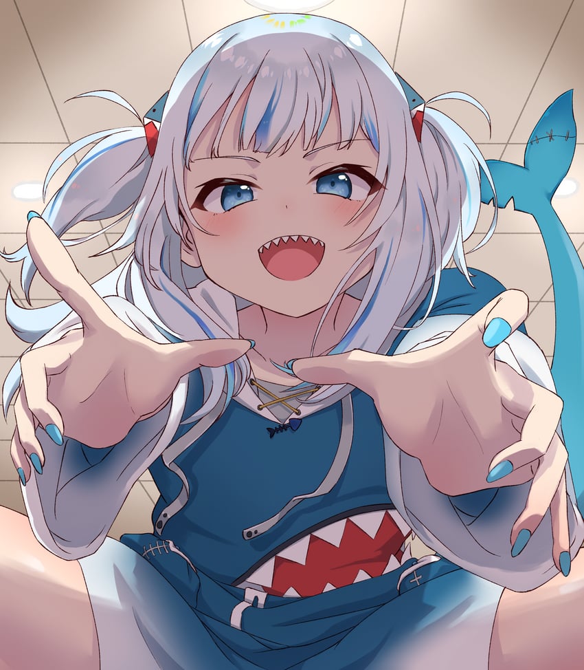 gawr gura (hololive and 1 more) drawn by terumasa_(amanoy)