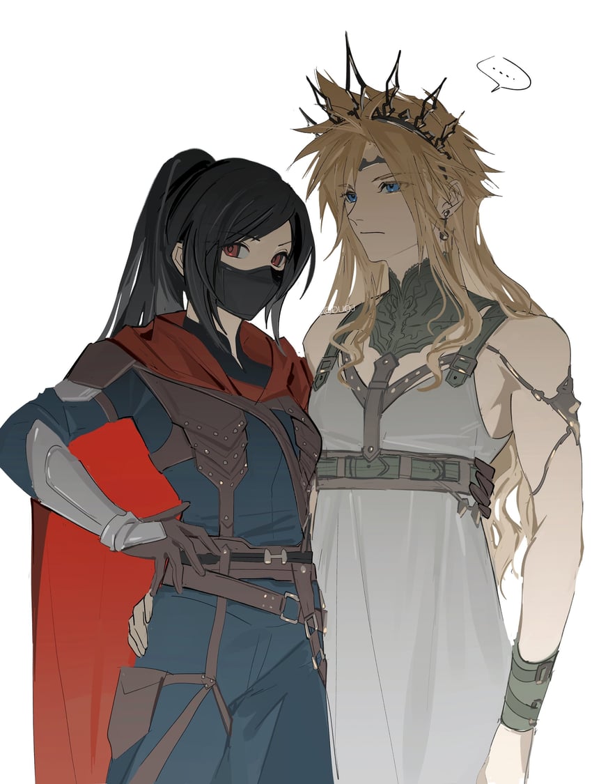 tifa lockhart and cloud strife (final fantasy and 3 more) drawn by duoj_ji