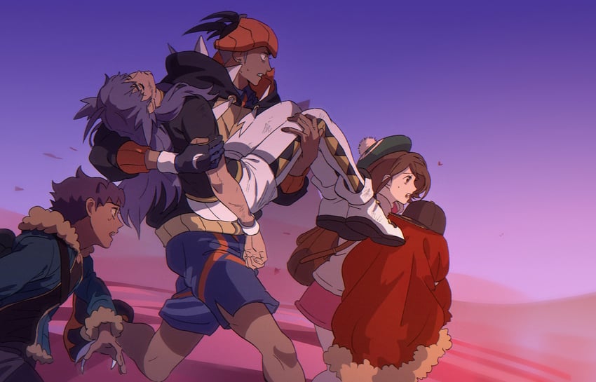gloria, leon, raihan, and hop (pokemon and 1 more) drawn by ch_walnut