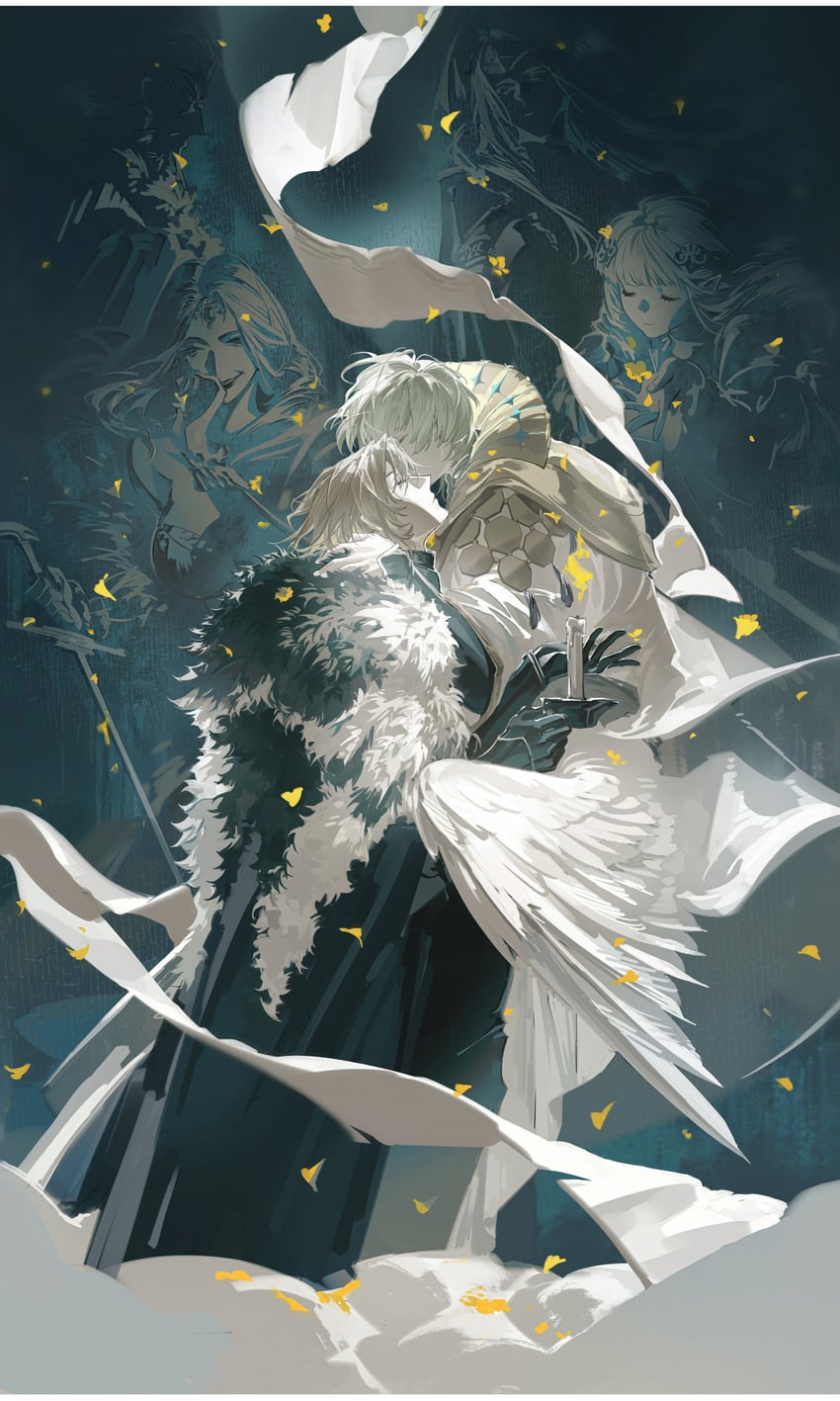 dimitri alexandre blaiddyd, male byleth, flayn, seiros, cornelia arnim, and 1 more (fire emblem and 1 more) drawn by gongzuotianxiadiyi