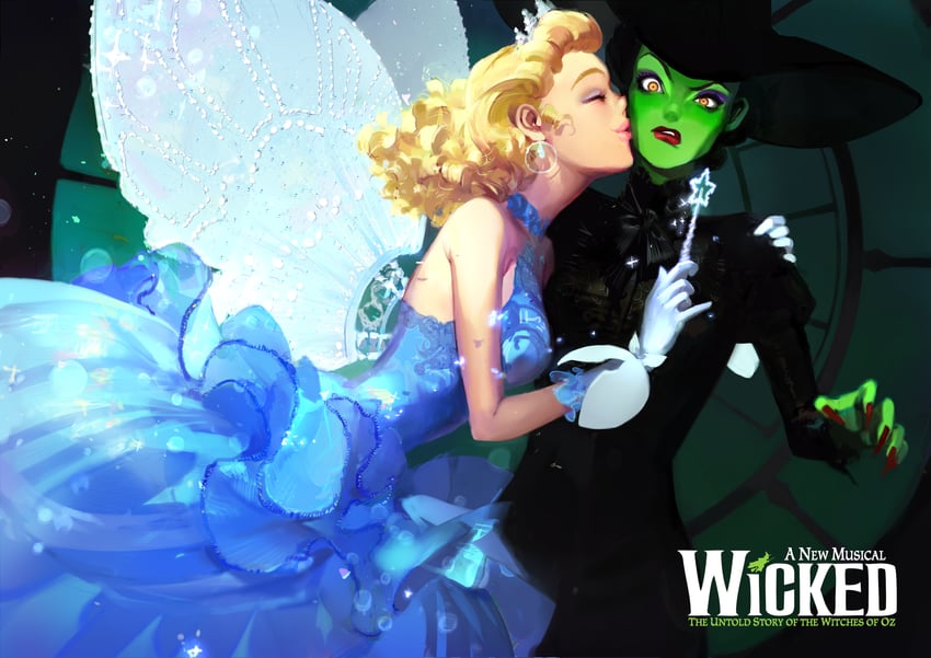 good witch of the north, elphaba thropp, and wicked witch of the west (wicked) drawn by rassiere