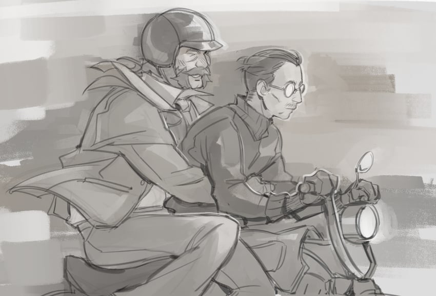 kim kitsuragi and harry du bois (disco elysium) drawn by awetfrog