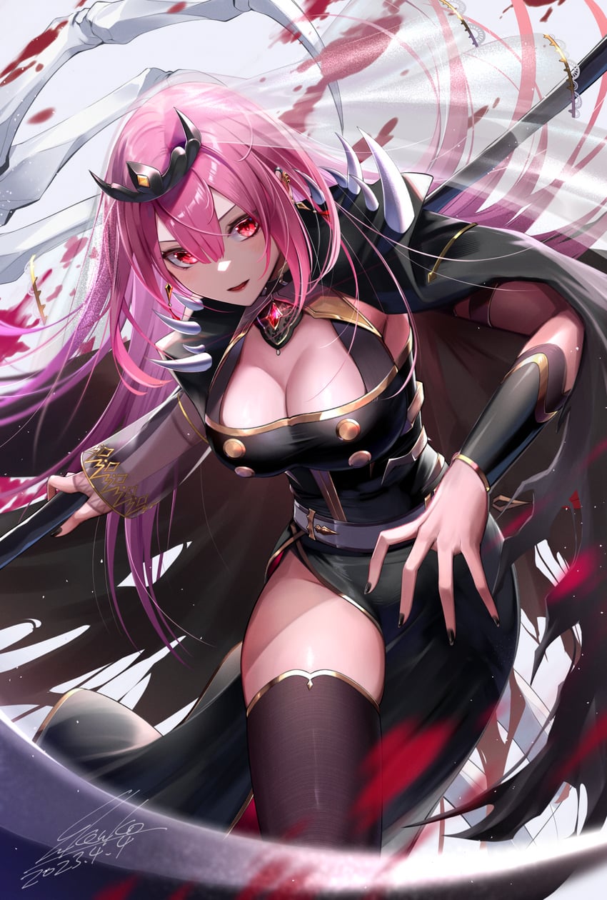 mori calliope (hololive and 1 more) drawn by kenko_(a143016)