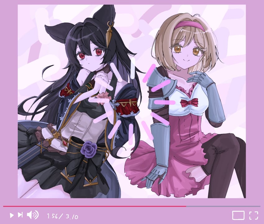 djeeta and nier (granblue fantasy and 1 more) drawn by runrun_san