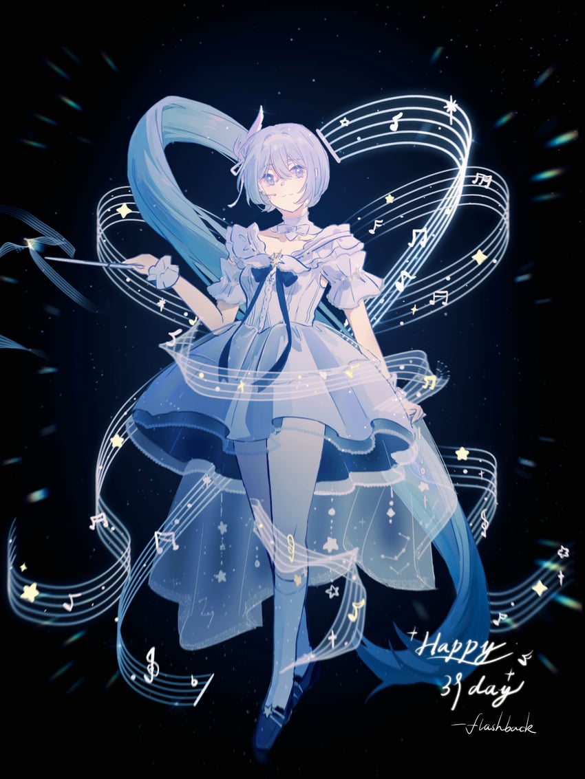hatsune miku and starlight saga (vocaloid and 2 more) drawn by anlimil