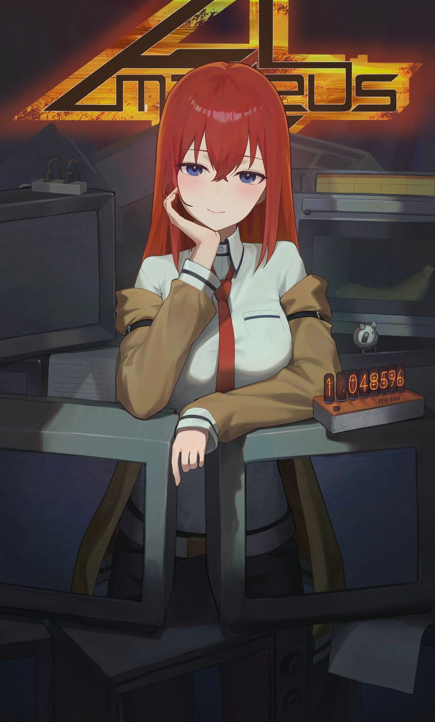 makise kurisu and upa (steins;gate and 1 more) drawn by satellite999
