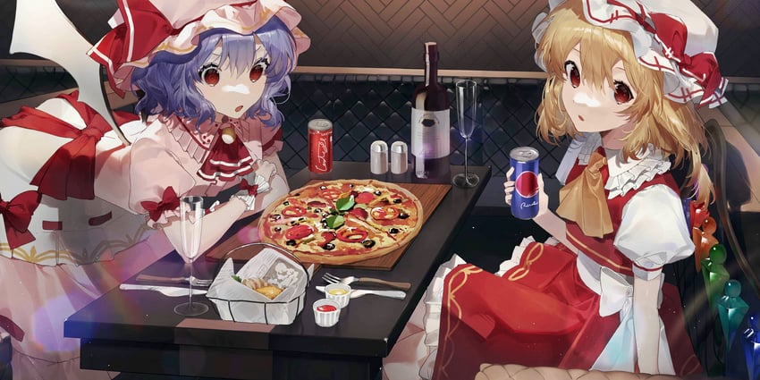 remilia scarlet and flandre scarlet (touhou and 3 more) drawn by hatachi
