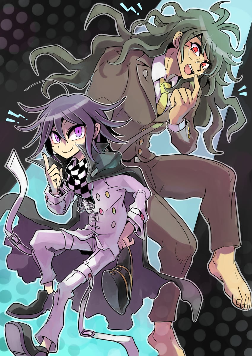oma kokichi and gokuhara gonta (danganronpa and 1 more) drawn by kumakoro_(tetsupag)