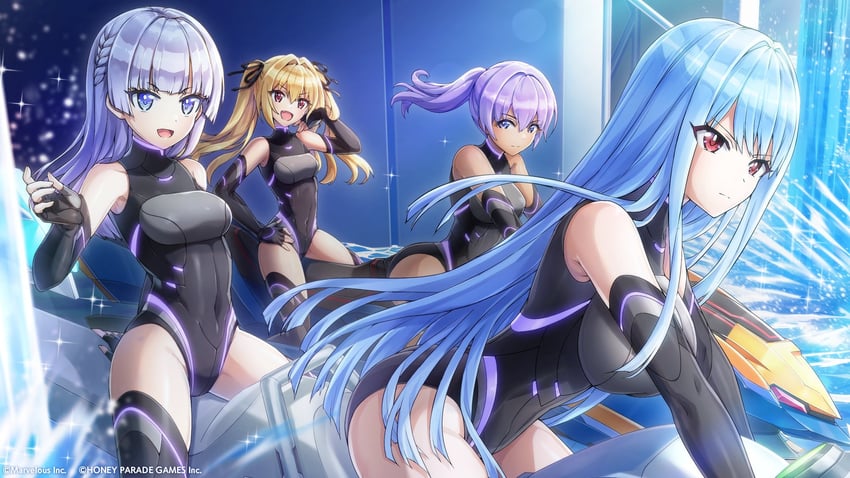 nayuki hiori, schnee weissberg, kazami ellen, and souma hayate (dolphin wave) drawn by ootomo_takuji