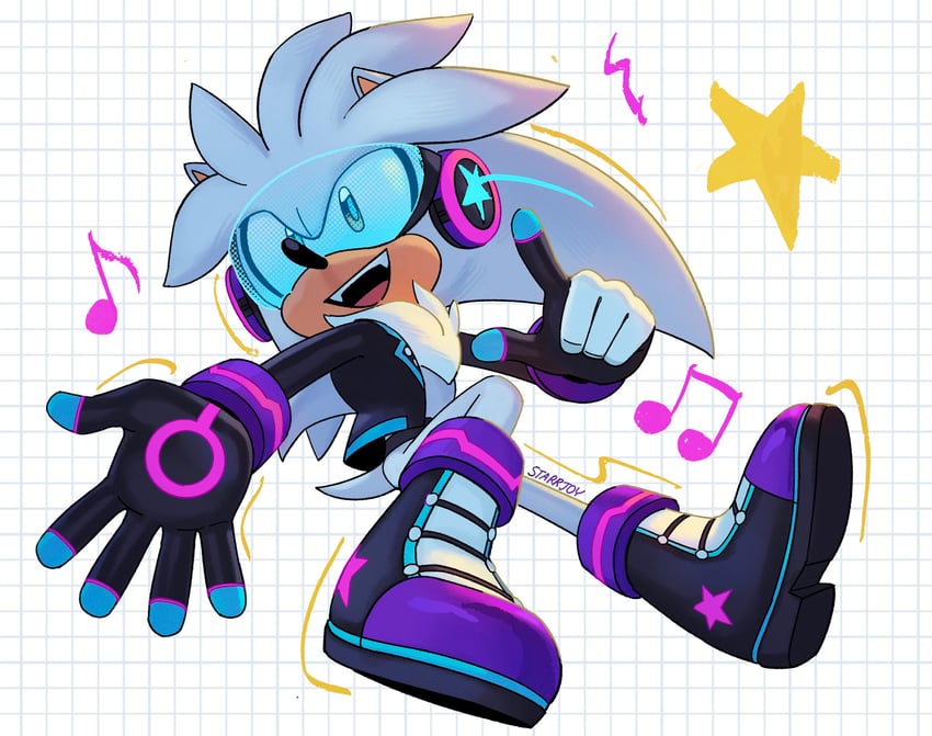 silver the hedgehog (sonic and 1 more) drawn by starrjoy