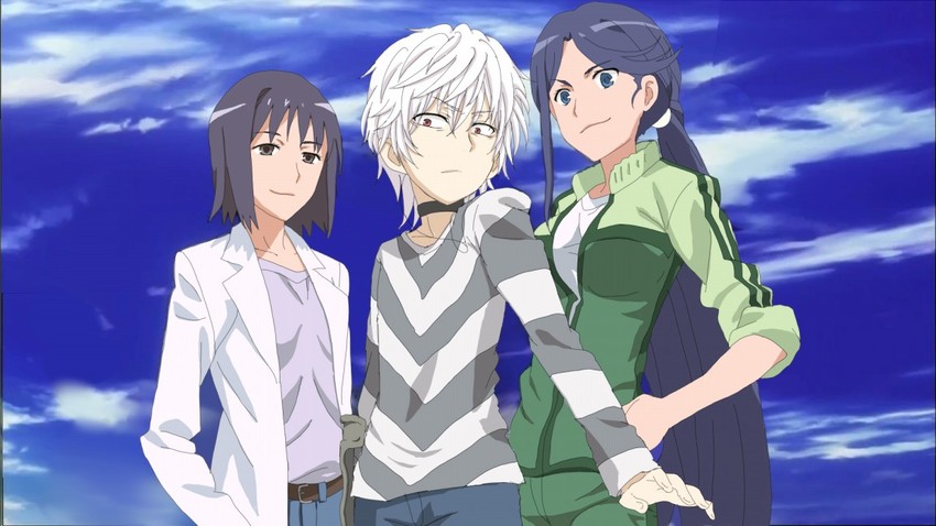 accelerator, yomikawa aiho, and yoshikawa kikyou (toaru majutsu no index) drawn by karaage_dorobou